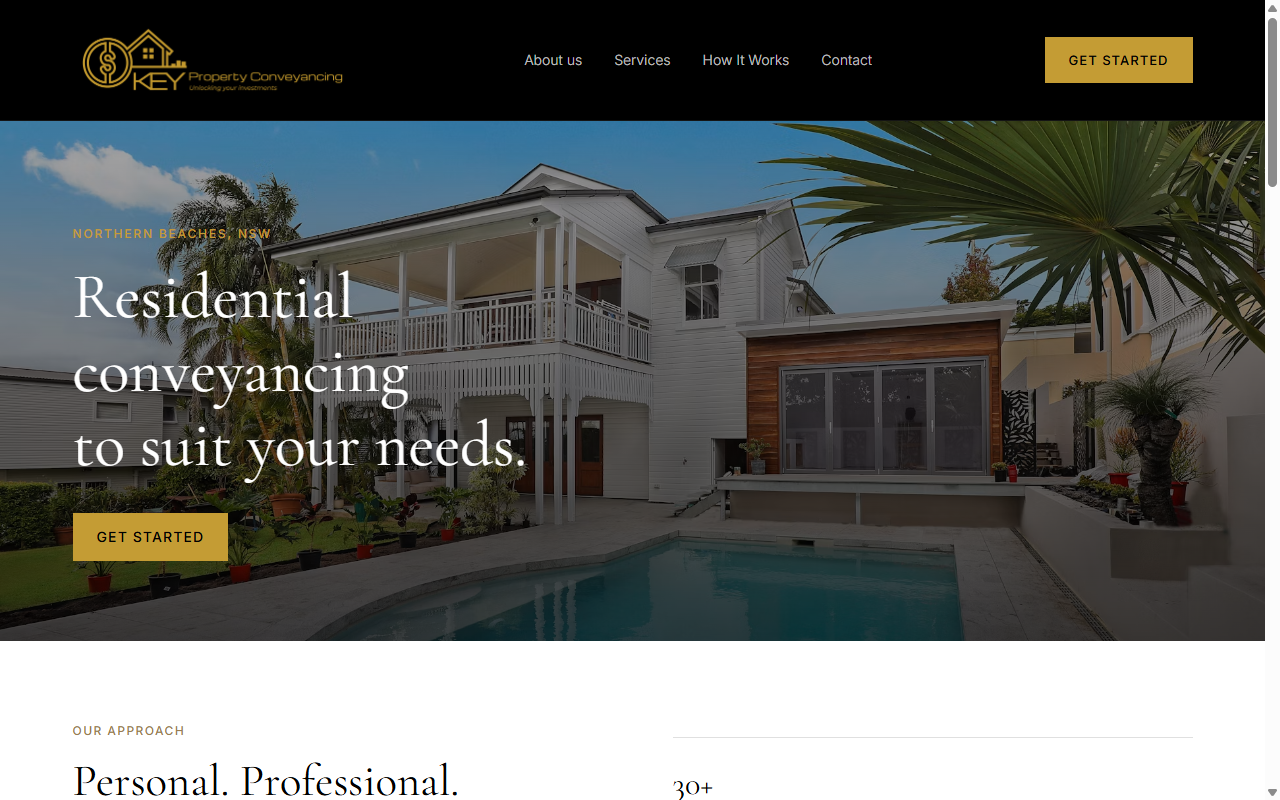 Screenshot of Key Property Conveyancing website